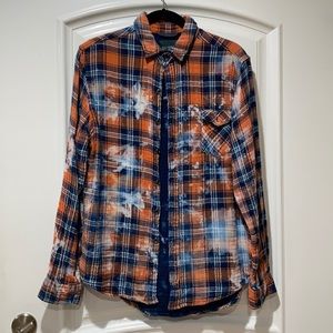 One of a kind DIY custom bleached Gramercy Foundry button up flannel dress shirt